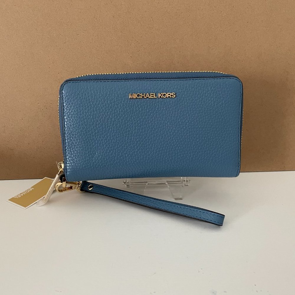 Michael Kors Pebble Leather Phone Wallet Wristlet